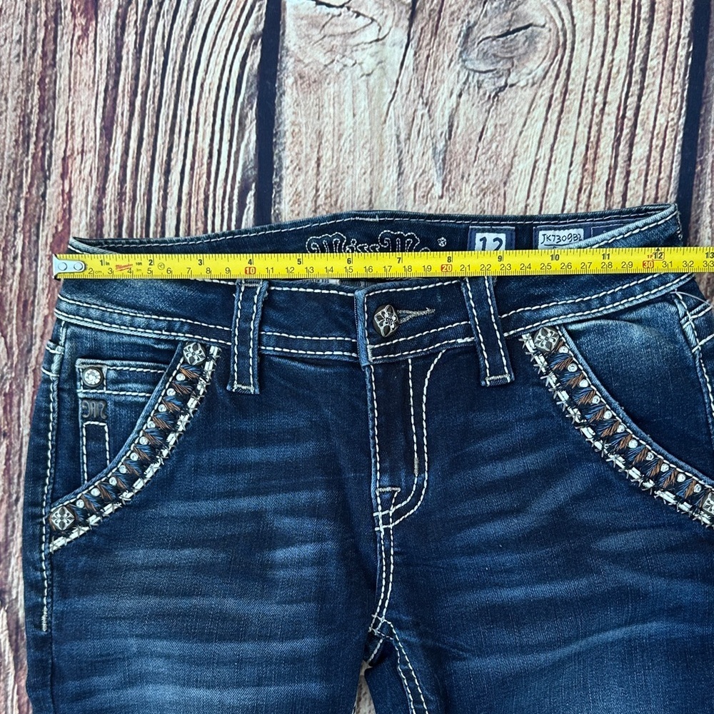 Miss Me Girls Blue Bootcut Jeans - Picture 5 of 12